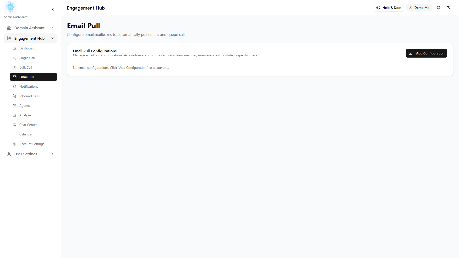 Email Pull configuration