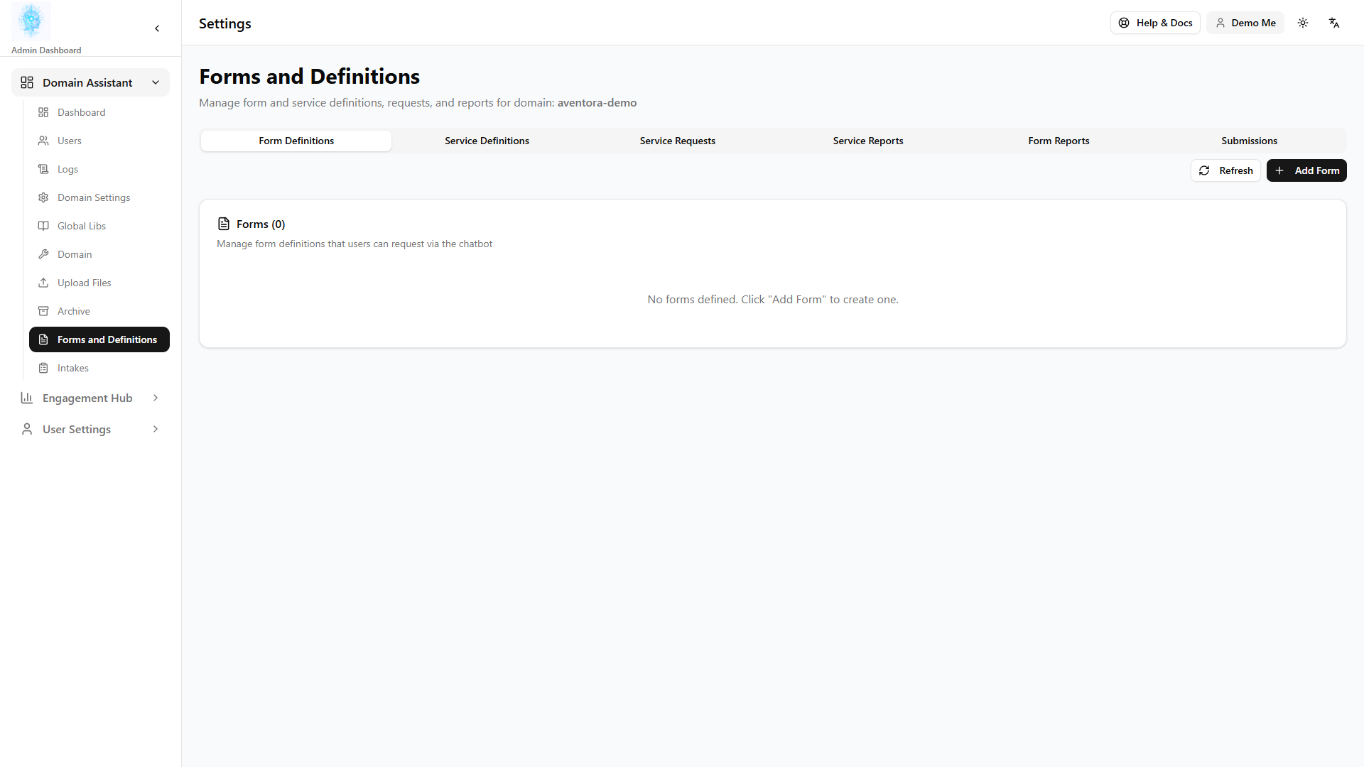 Forms and definitions