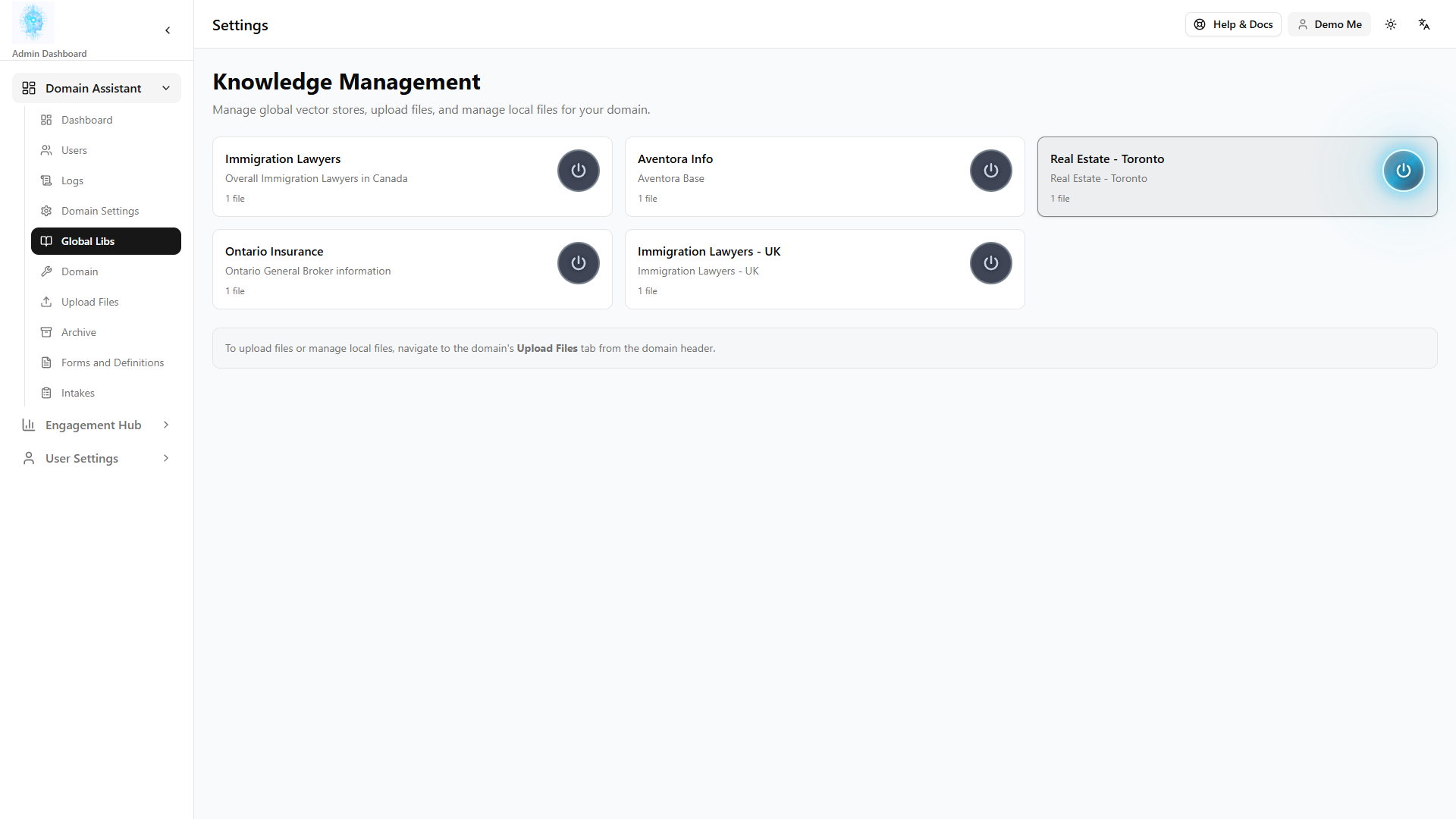 Domain Assistant knowledge base